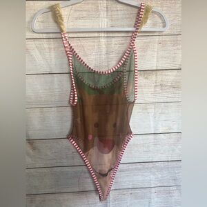 Mapale Women Christmas Reindeer Bodysuit Size S